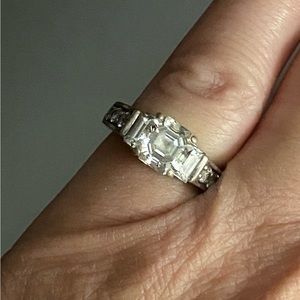 Sterling Silver Princess Cut Ring CZ 925